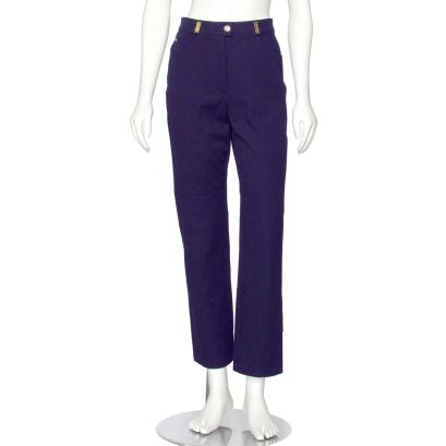Buy Go Colors Women Solid Navy Mid Rise Cotton Pants online