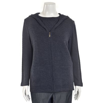 Escada - Gray Wool Blend Wide-Collar Zip-Up Jacket Sz 8 – Current Boutique
