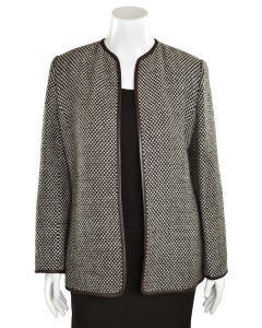 Linda Allard Ellen Tracy Brown Woven Wool Jacket