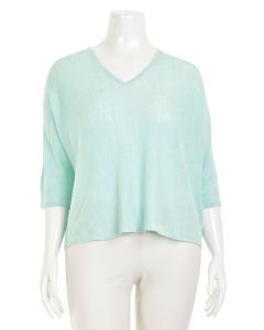 Eileen Fisher Aqua Linen Sweater