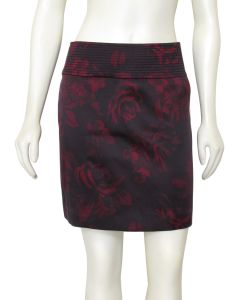 Elie Tahari Midnight Rose Silk Satin Mini Skirt