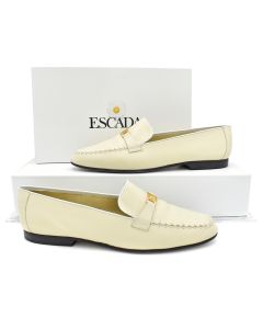 Escada Biscuit Leather Signature Loafers