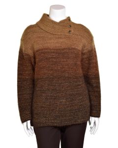 Escada Brown Mohair Striped Sweater