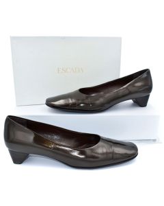 Escada Chocolate Brown Patent Low Pumps