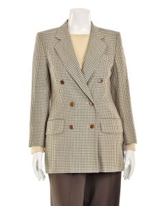 Escada Wool blend blazer with ruffles and silk lining Black White ref.89229  - Joli Closet