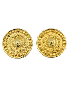 Escada Margaretha Ley Large Gold Textured Medallion Earrings