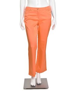 Escada Lustrous Orange Mid-Rise Bootcut Pants