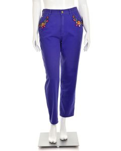 Escada Margaretha Ley Purple Denim & Sequin Pocket Detail Jeans