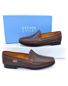 Escada Sport Dark Brown Leather Moccasins