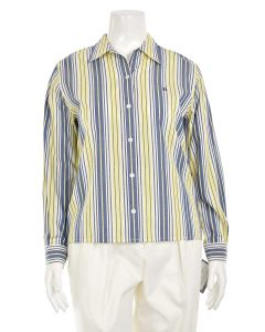 Escada Sport Med Blue & Yellow Stripe Cotton Shirt