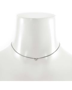 Givenchy Silver Crystal Solitaire Necklace