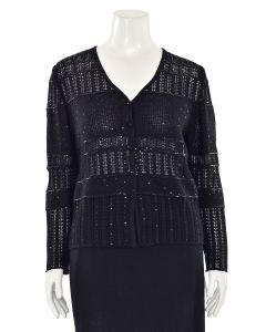 Griffith & Gray Sparkly Evening Sweater in Black