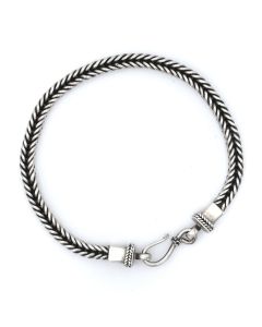 Heavy Sterling Silver Wheat Chain Bracelet