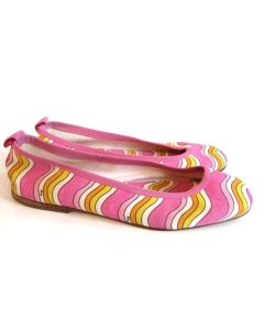 Hollywould Cabana Striped Flats in Rainbow Sherbert