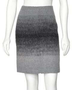 Trina Turk Gray Striped Boiled Wool Pencil Skirt
