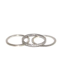 Thin Sterling Silver Stacking Rings - Set of 3