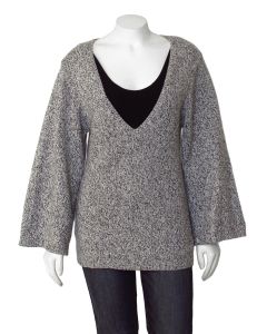 Theory Marled Deep V-Neck 100% Cashmere Sweater