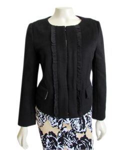 Juicy Couture Black Wool Jacket with Ruffles