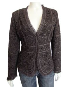 Lafayette 148 New York Brown Lace Jacket