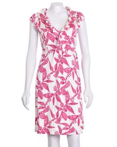 Lilly Pulitzer Pink/White Seashell Print Silk Jersey Dress