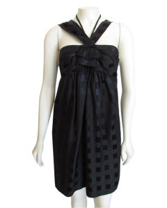 Marc by Marc Jacobs Black Checkered Silk Dress