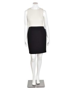 Michael Kors Collection Black & White Wool Crepe Sheath Dress