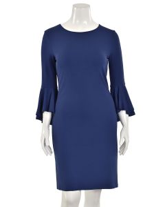 Michael Kors Collection Sapphire Blue Crepe Knit Dress