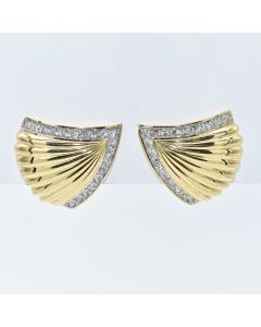 Nina Ricci Gold & Crystal Shell Clip-On Earrings