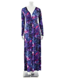 Rachel Pally Long Sleeve Kaftan Dress in Purple Multi Print