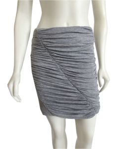 Rag & Bone Mini Skirt in Gray Ruched Jersey