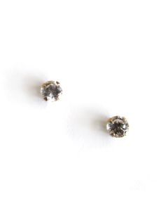 Small Fine 10K Gold Cubic Zirconia Stud Earrings
