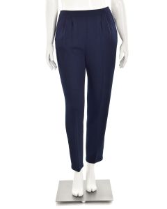 St. John Basics Classic Pleated Front Pants in Navy