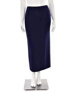 St. John Basics Navy Blue Full Length Skirt w/ Back Vent