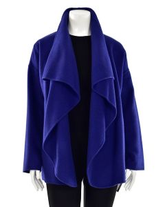 St. John Felted Wool/Angora Swing Coat in Ultramarine Blue