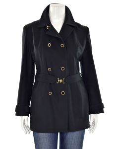 St. John Coat Collection Black Double Breasted Trench Coat