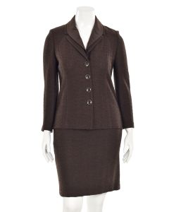 St. John Collection 2Pc Brown Textured Skirt Suit