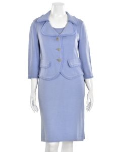 St. John Collection 2Pc Dress Suit in Light Blue