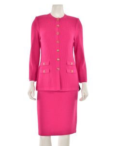 St. John Collection 2Pc Jacket & Skirt Suit in Parisian Pink
