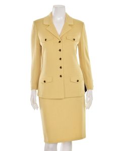 St. John Collection 2Pc Santana Knit Jacket & Skirt Suit in Wheat