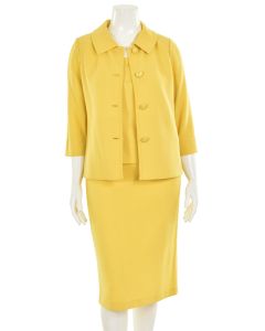 St. John Collection 3Pc Skirt Suit in Marigold Yellow
