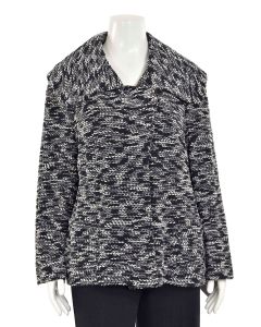 St. John Collection Black/Gray/White Boucle Knit Jacket