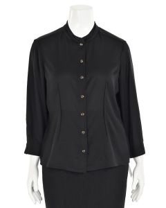 St. John Collection Black Silk  Button Up Blouse