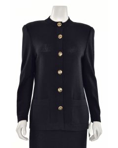 St. John Collection Button Up Jacket in Black