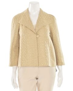 St. John Collection Croc Print Swing Jacket in Gold/Cream