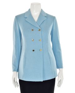 St. John Collection Double Breasted Jacket in Mint Blue