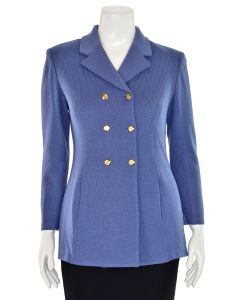 St. John Collection Double Breasted Jacket in Pacific Blue