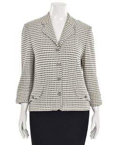 St. John Collection Jacket in Cream/Black Check