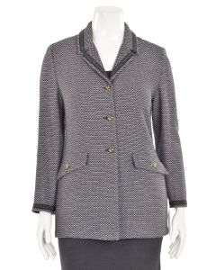St. John Collection Lavender/Gray Checked Jacket