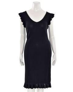 St. John Collection Ruffled Dress in Black/White
