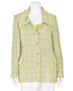 St. John Couture 2Pc Beaded Jacket & Top Set in Lemon Sorbet